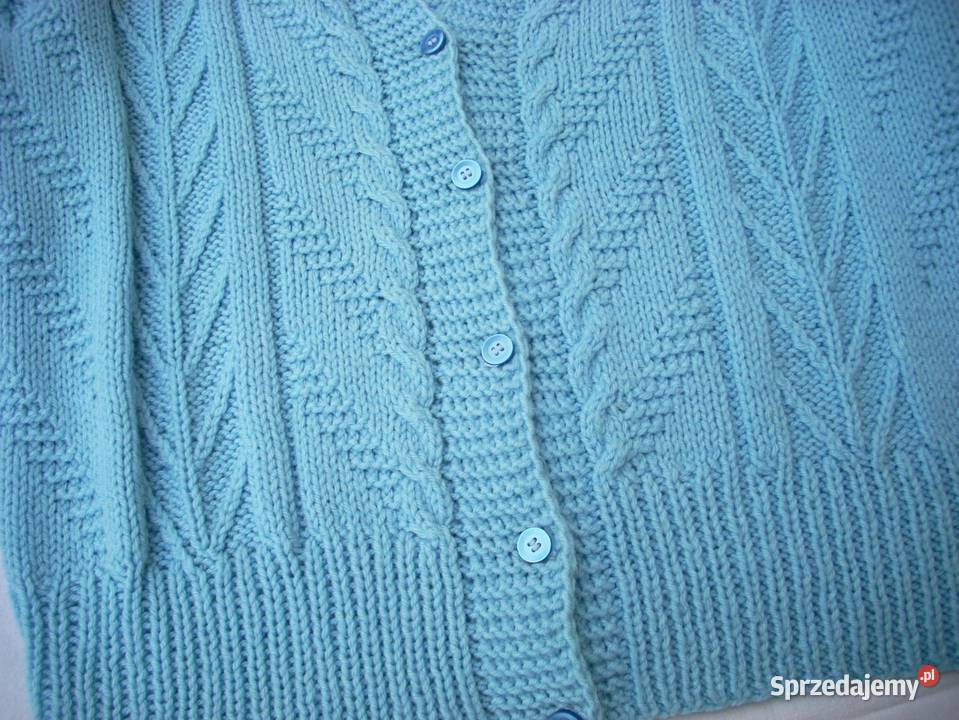 Sweter Zapinany Dziergany na Drutach 44 46 Rozpinane  Nowy Sącz