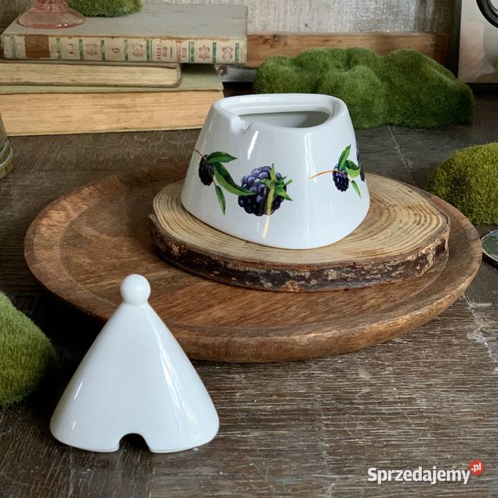 Cukiernica ceramiczna motyw botaniczny jeżyny śląskie Myszków