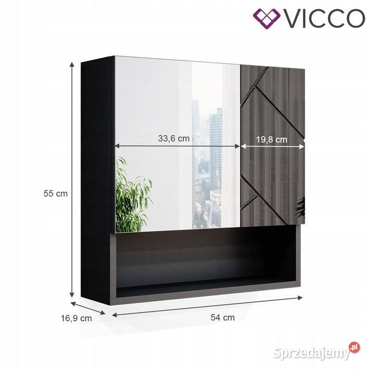 SZAFA Z LUSTREM IRMA ANTRACYT VICCO Dom i Ogród wielkopolskie Książ Wielkopolski sprzedam