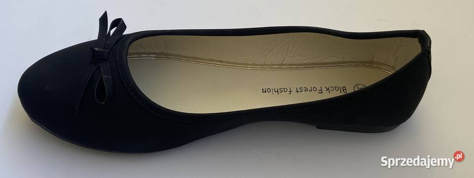 Czarne gładkie baleriny z kokardą rozmiar 37 Żyrardów sprzedam