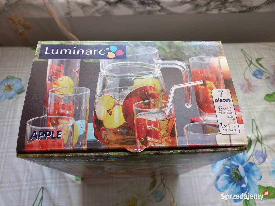 Zestaw kompotowy 6 szklanek dzbanek 16L Luminarc Puławy sprzedam