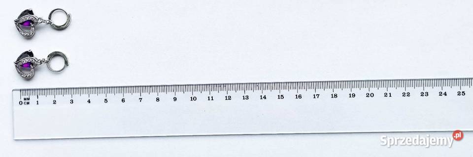 Kolczyki Serce Fioletowe pr925 NOWE łódzkie Łódź