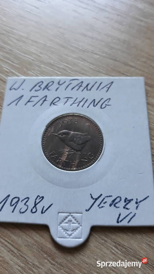 1 Farthing 1938 r Jerzy VI WBrytania około wielkopolskie sprzedam