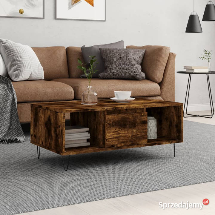 Stolik kawowy przydymiony dąb 90x50x365 WM830593