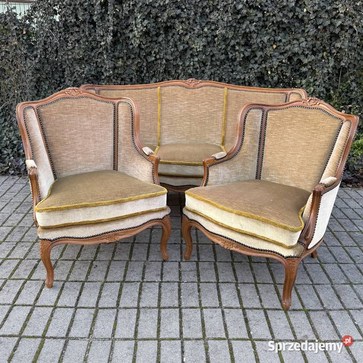 ARTexpert Pałacowy zestaw Sofa dwa fotele Ludwik Dobrzany