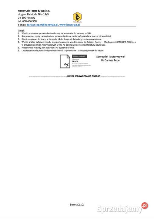 Miód wielokwiatowy 2025 RAW 11 surowy naturalny Bydgoszcz sprzedam