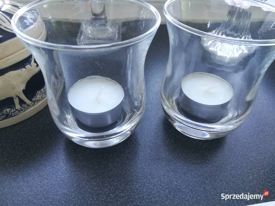 szklane przepiękne świeczniki wazonik przezroczysty Gdańsk