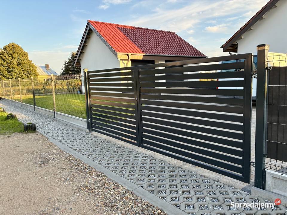 Brama dwuskrzydłowa w kolorze antracyt lubuskie Gorzów Wielkopolski