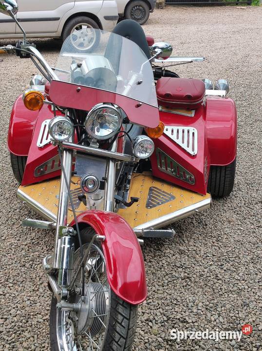 motor czoper trójkołowiec z silnikiem fiata 126p czerwony małopolskie Andrychów