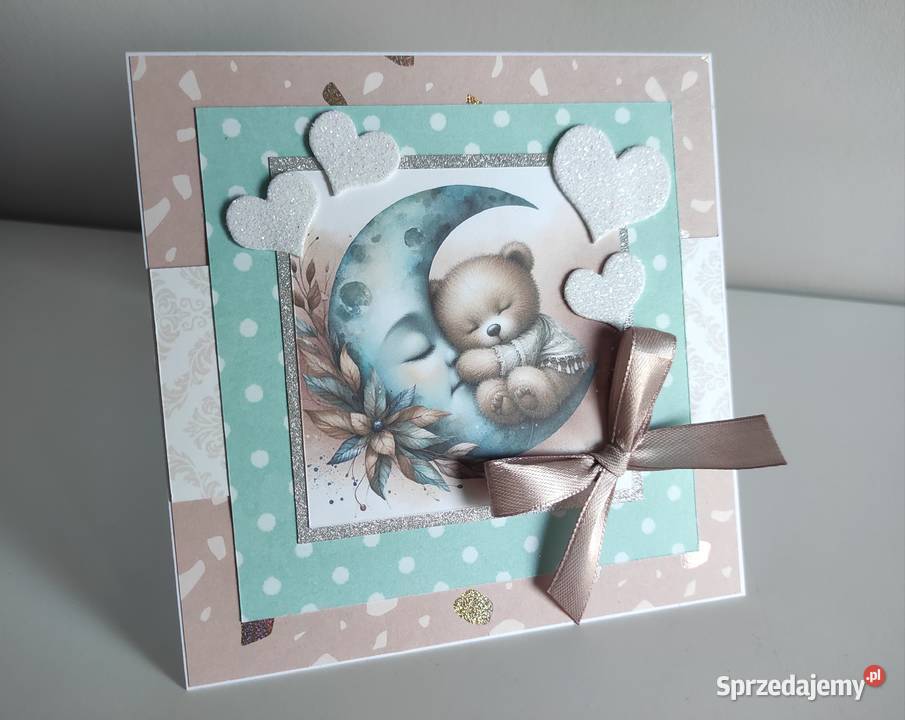 Kartka ręcznie robiona na urodziny roczek z łódzkie Łódź sprzedam