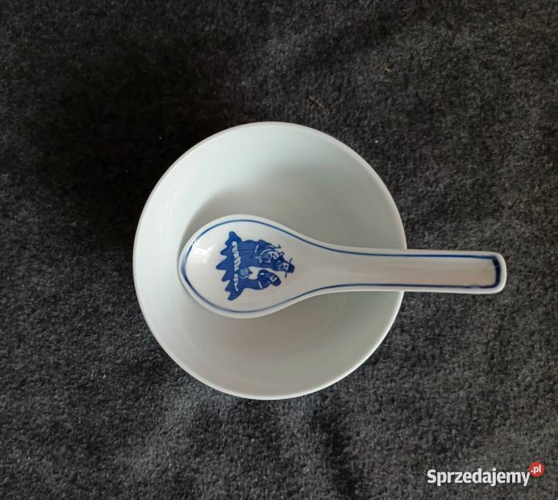 Chińskie porcelanowe miseczki z lyzeczkami Antyki, Sztuka, Kolekcje sprzedam