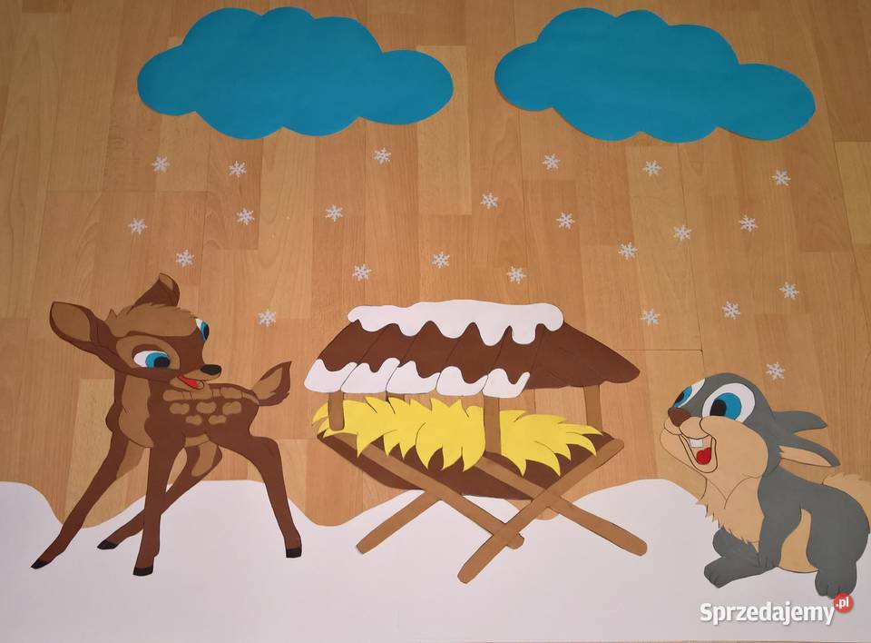 Dekoracje dwustronne okienne o tematyce zimowej Ryki sprzedam