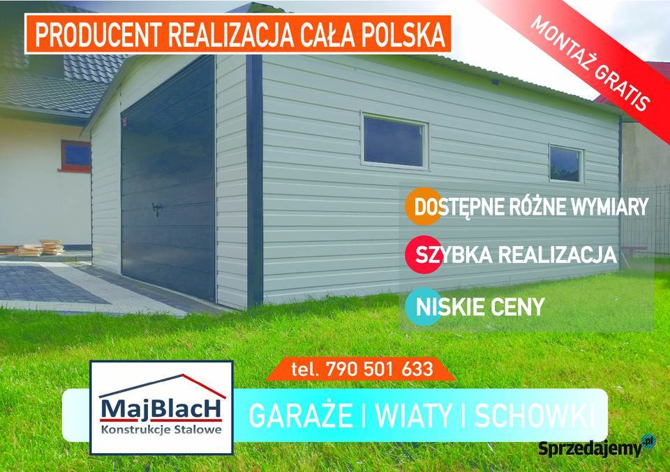 Ładny Biały Garaż Blaszany Blaszak Garaże 30m2 Pszczyna