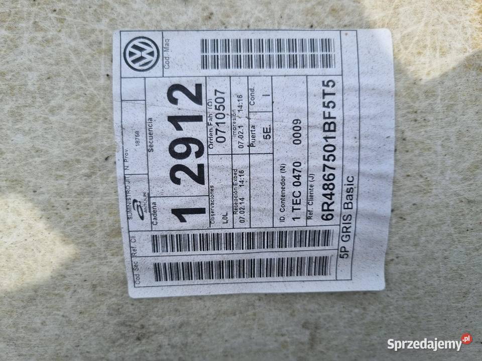 PODSUFITKA VW POLO V 6R0 6R4867501B 5D