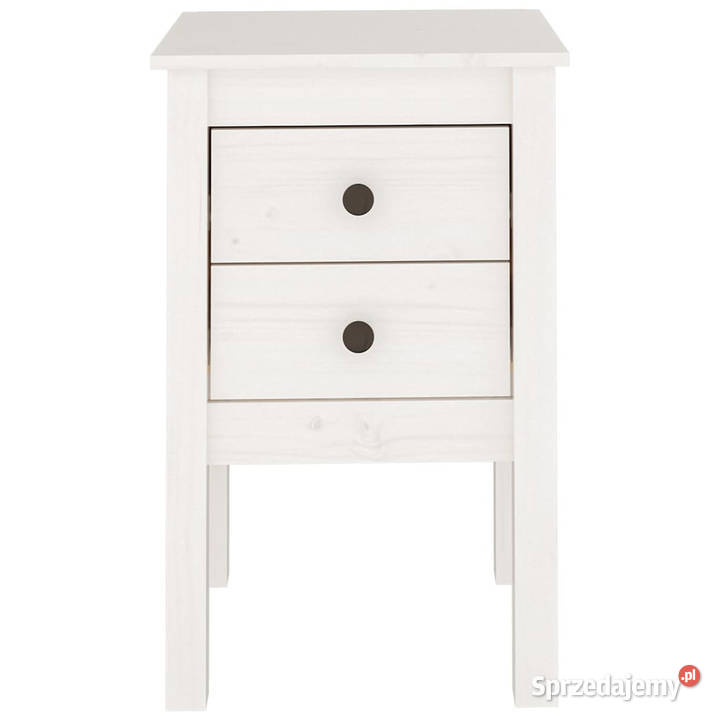 Szafka nocna biały 40x35x615 lite drewno sosnowe