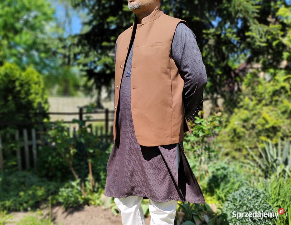 Kamizelka męska Nehru jacket L ciepły brąz Rozmiar L Szczecin