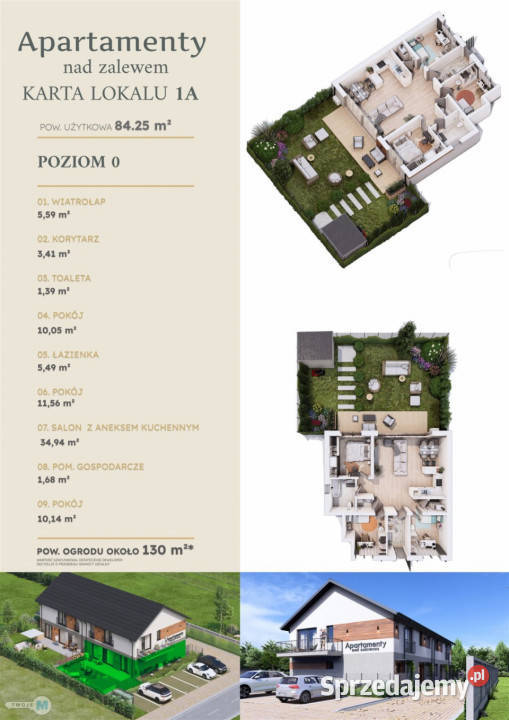 Sprzedam mieszkanie 8425m2 4pokojowe Wola parter Wola Kopcowa