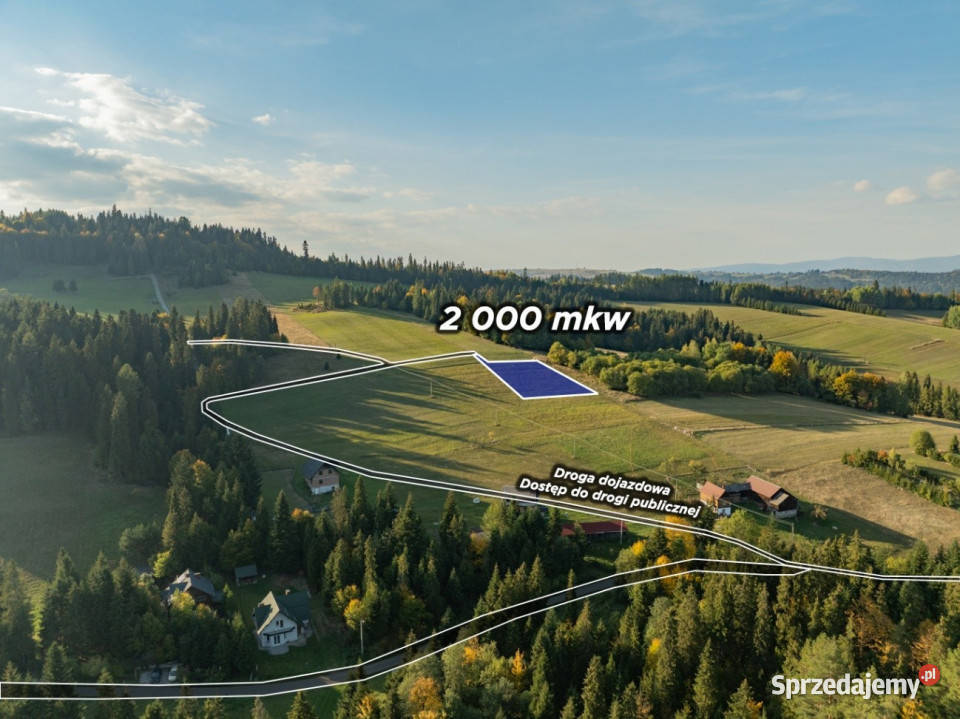 Działka budowlana Łapsze Niżne 2000m2 sprzedam