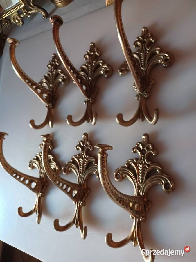 Piękny duży wieszak mosiężny Mosiądz Poznań sprzedam