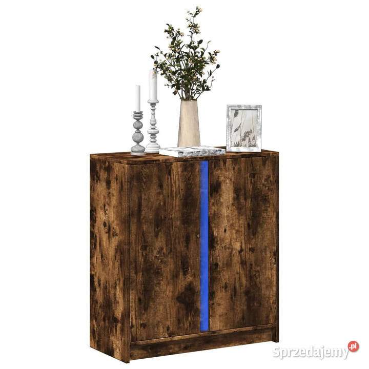 Szafka z LED przydymiony dąb 77x34x85 WM852135 Dom i Ogród