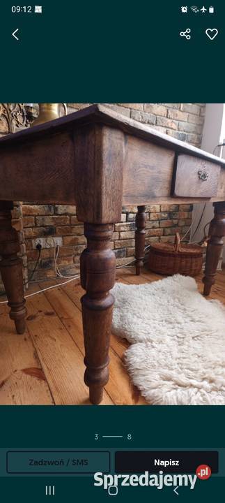 Stary stół antyk przedwojenny retro vintage Gdańsk