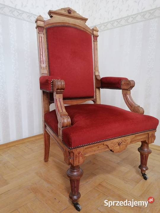 Dwa fotele trony eklektyczne 1879 Nowy Sącz