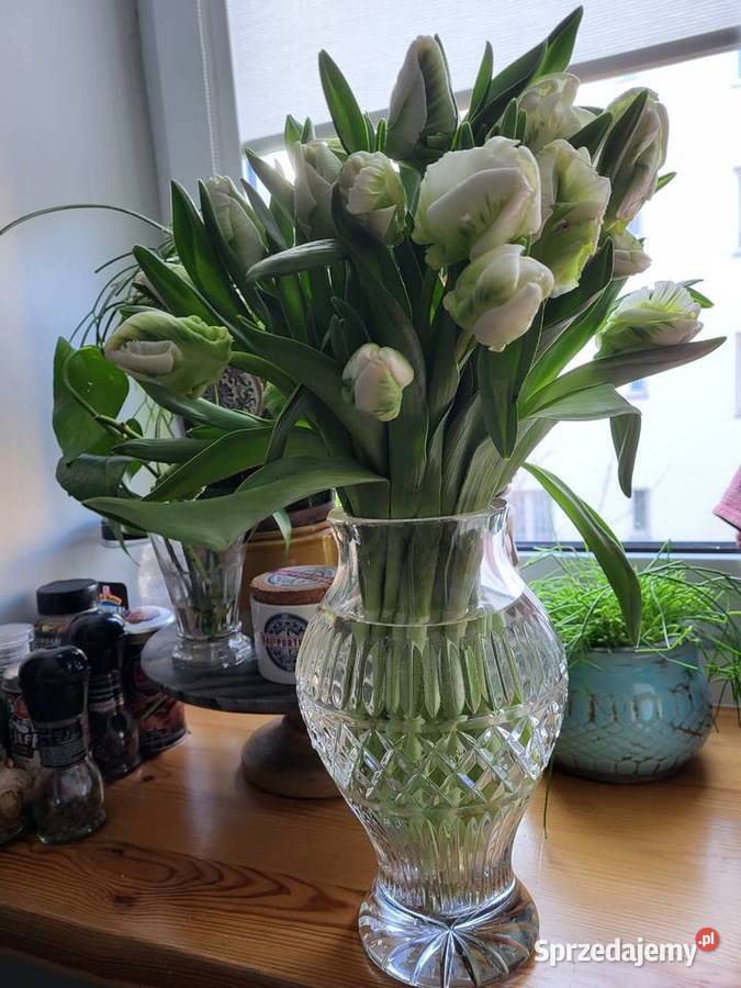 Wazon 26 z PRL przezroczysty z grubego szkła Warszawa sprzedam