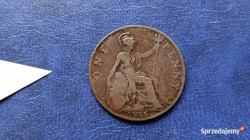 Stare monety 1 pens 1916 Anglia Lesko sprzedam