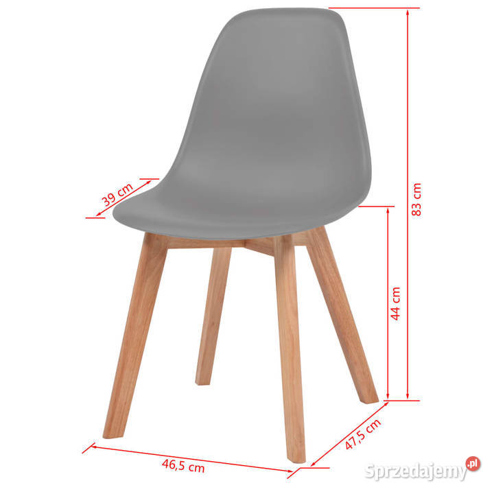 Krzesła stołowe 2 szare plastikowe WM244774 Warszawa