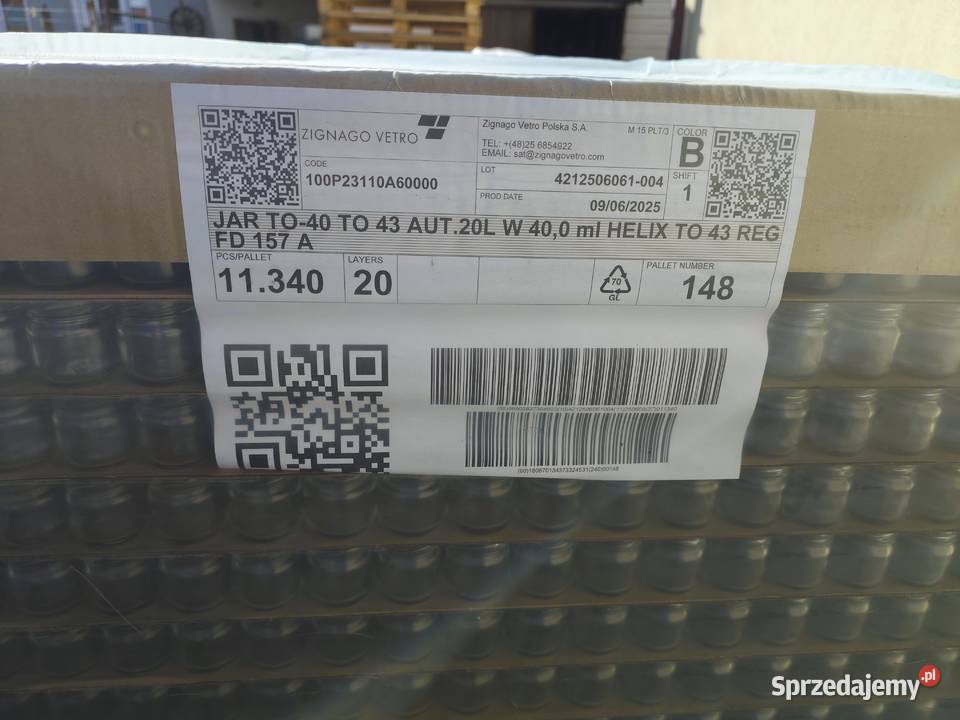 Słoiczki 40ml paleta 11340 sztuk łódzkie Łódź