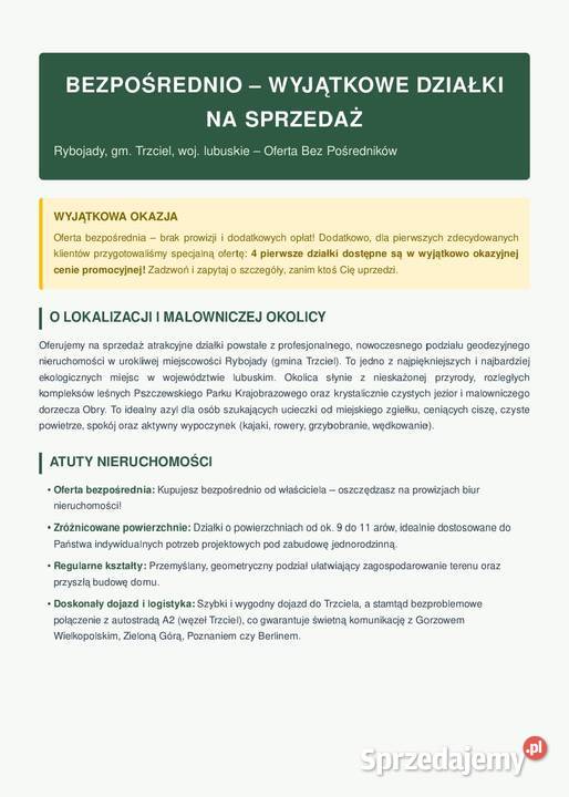 Działki na sprzedaż w pięknej okolicy