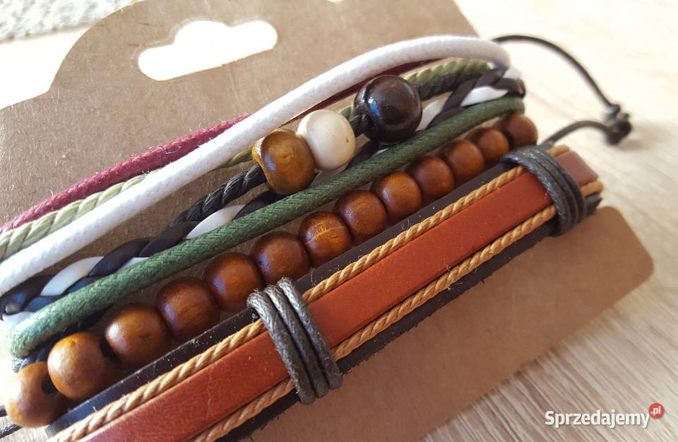 107 Zestaw nowych bransoletek męskich drewniane Szczecin