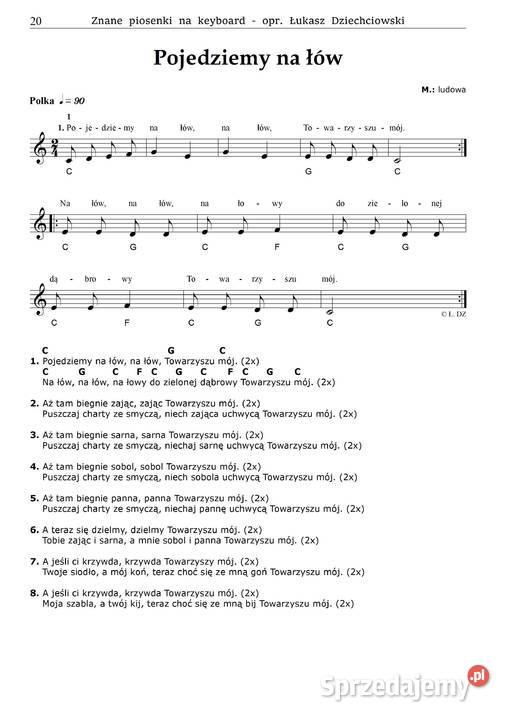 Piosenki na keyboard nuty 31 znanych polskich Poznań