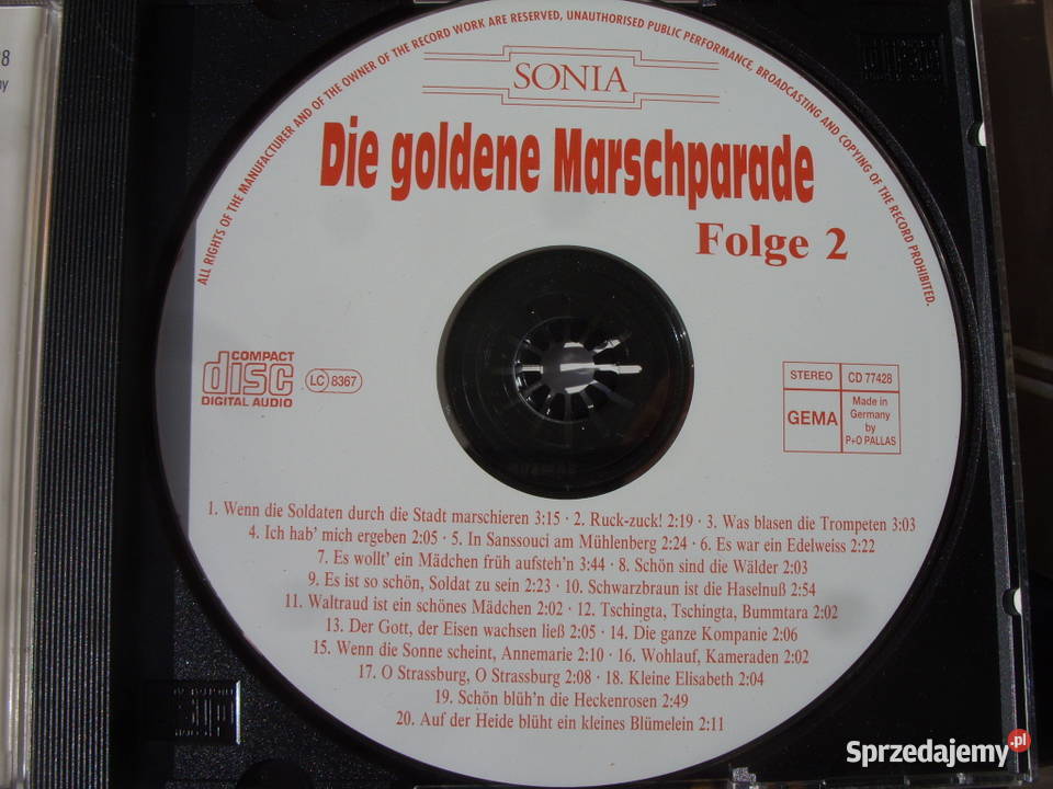 CD DIE GOLDENE MARSCH PARADEFOLGE 2 SONIA 1997R Płyty i kasety Wołów