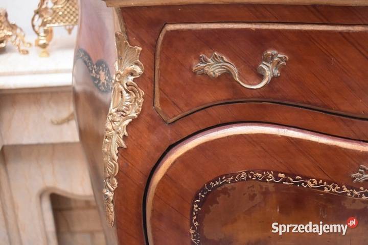 Piękna Drewniana Brzuchata Komoda Blat Marmur Kraków