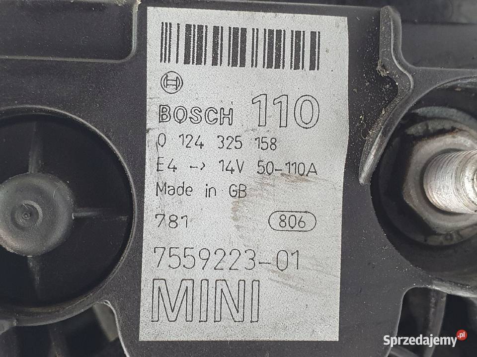 ALTERNATOR Mini Cooper R50 16 16V Bosch Chełm