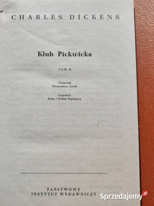 Klub Pickwicka Charles Dickens Rok wydania 0 Kielce sprzedam