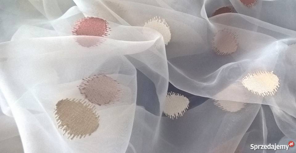 Firana organza w kółka grochy gotowa do Kluczbork sprzedam