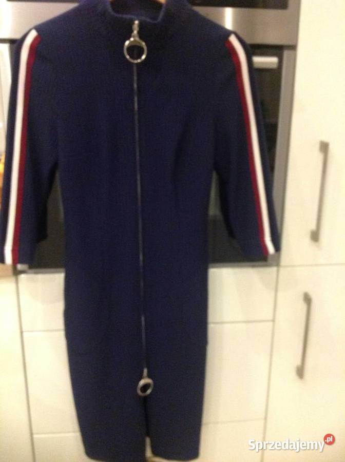 Sukienka Granatowa Damska LALOUS XSS S Prążek j Nowa Sól