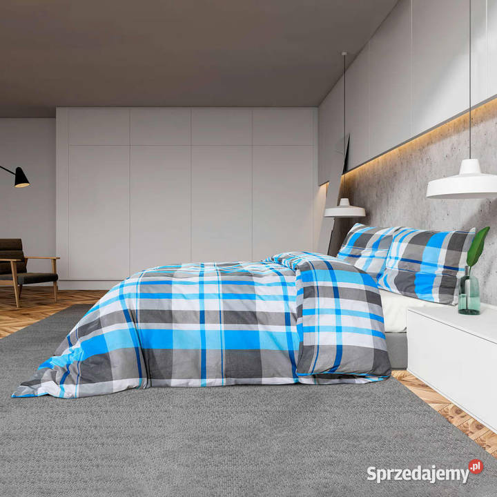 Zestaw pościeli niebieskoszary 220x240 bawełna Warszawa