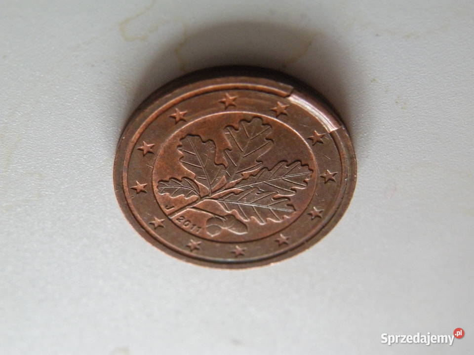 Destrukt 2 eurocenty 2011r UNIKAT Numizmatyka Antyki, Sztuka, Kolekcje Andrychów