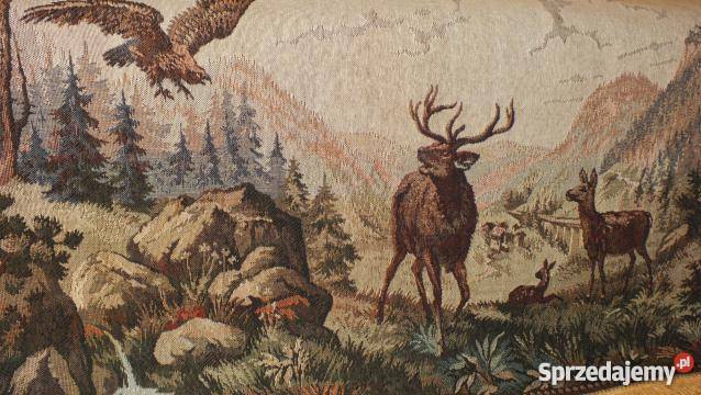 Piękny duży stary gobelin Inowrocław