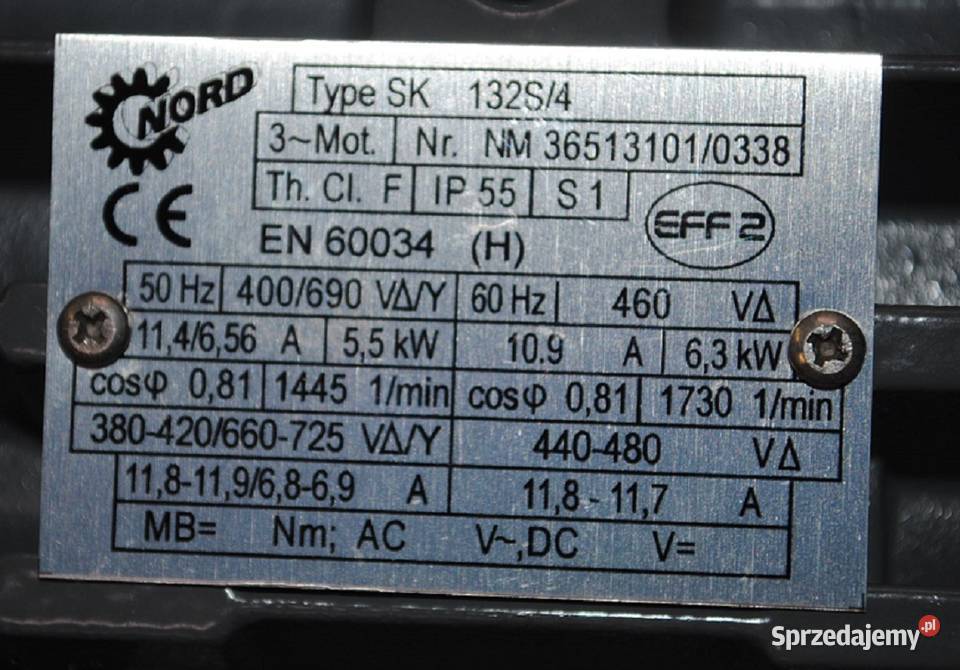 Motoreduktor kołnierzowy 55kw 30obrmin NORD Kargowa