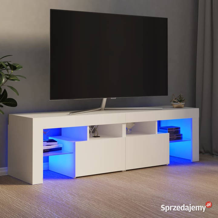 Szafka pod TV z oświetleniem LED biała Warszawa