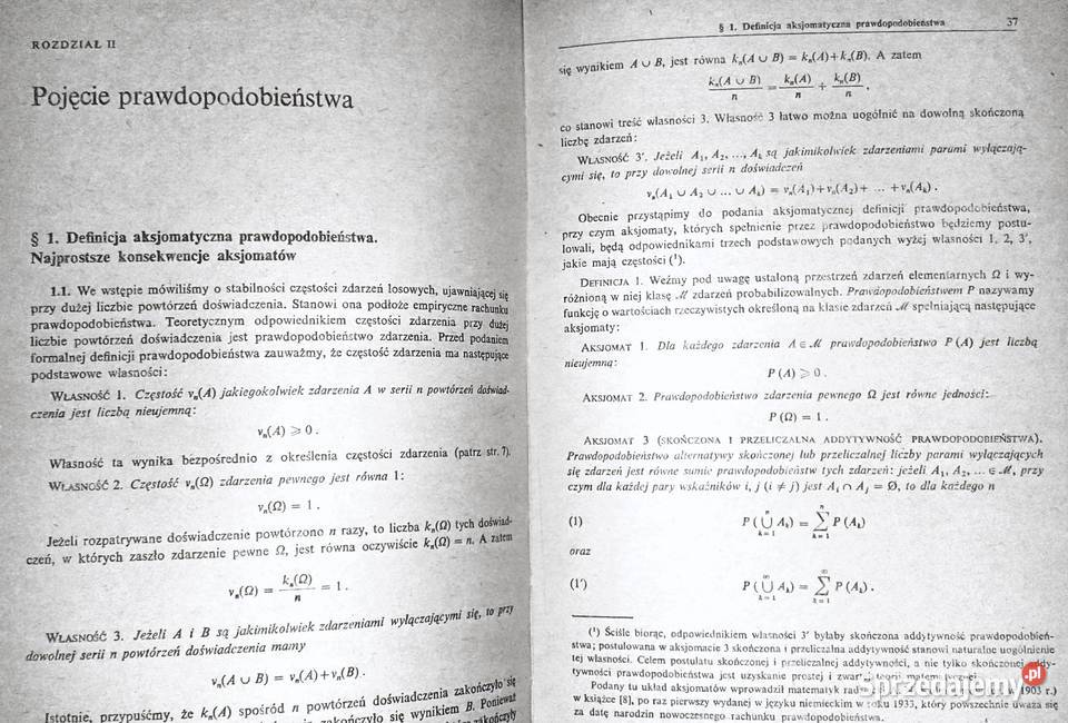 Rachunek prawdopodobieństwa Lech Tadeusz Kubik lubelskie Chełm sprzedam