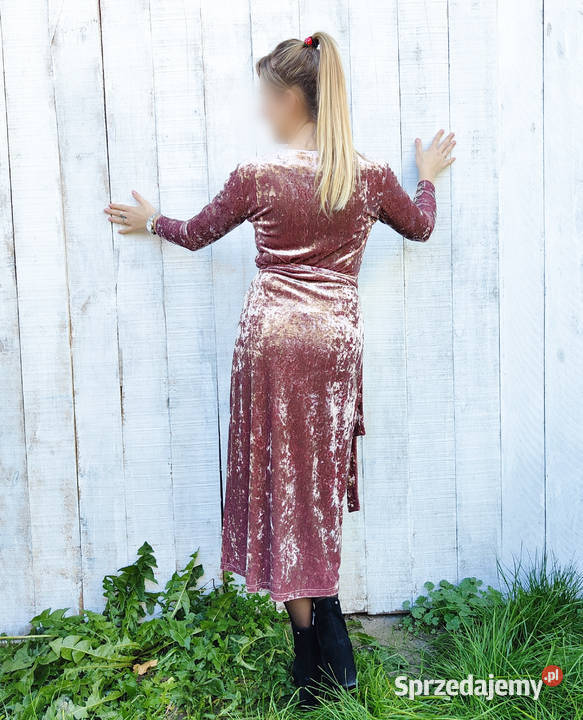 Welurowa sukienka Dry Lake XS 34 S 36 brudny róż Szczecin