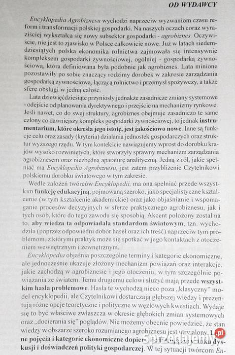 Encyklopedia Agrobiznesu Augustyn Woś Rok wydania 1998 lubelskie Chełm