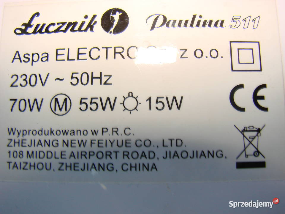 Łucznik Paulina 511 maszyna do szycia pomorskie