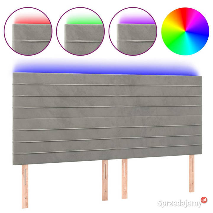 Zagłówek do łóżka z LED jasnoszary 160x5x118128 Warszawa