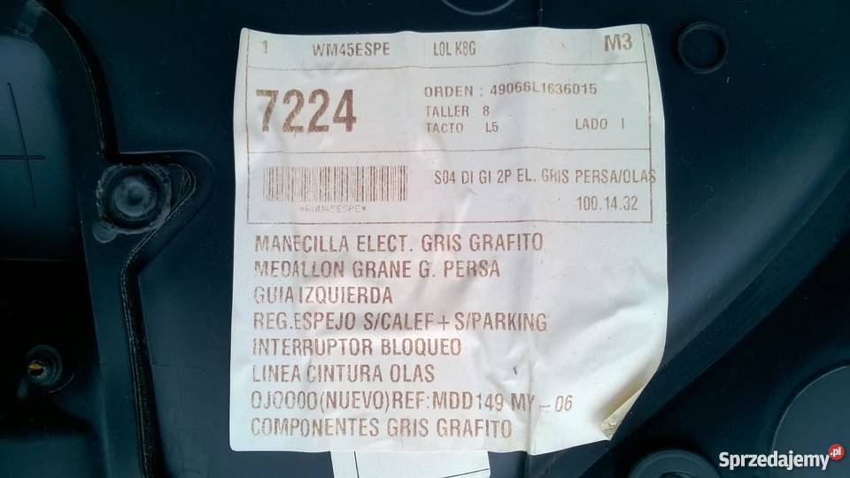 SEAT IBIZA III Lift boczek tapicerka DRZWI Książenice